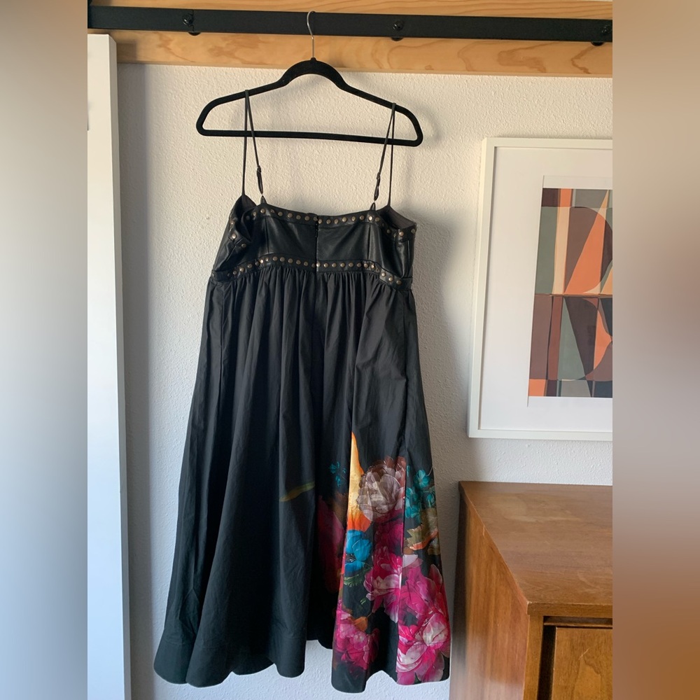 Anthropologie Black Midi Dress with Fruit Print - Picture 8 of 9